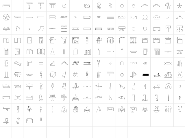 GlyphBasic3 Regular  glyph index