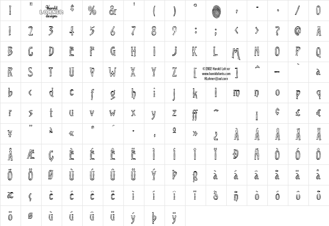 VirileOpen Regular  glyph index
