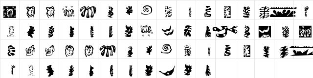 Roots Regular  glyph index