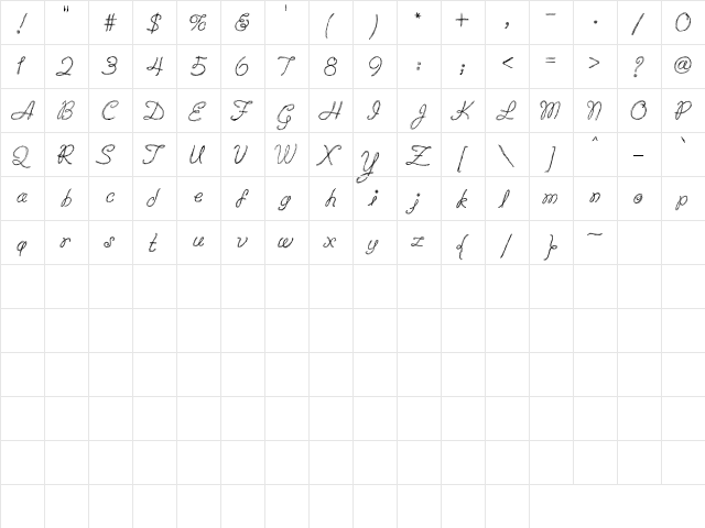 CK Ranch Regular  glyph index