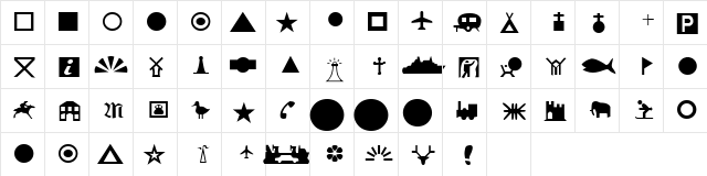 ATLAS97 Symbol 1 Regular  glyph index