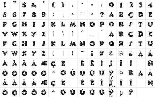 FZ JAZZY 13 CRACKED Normal  glyph index