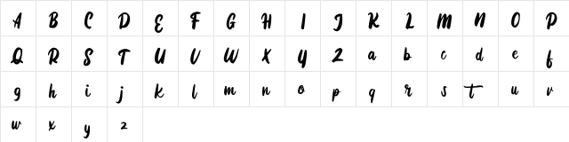 Diotam FREE Regular  glyph index