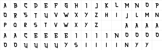 THE AFFORD DEMO Regular  glyph index