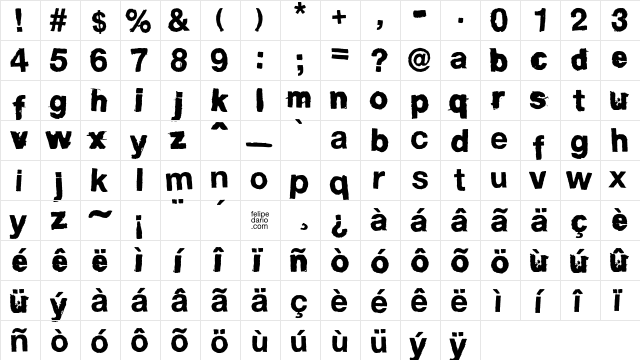 FD Helwoodica Regular  glyph index