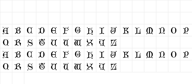 Aneirin Regular  glyph index