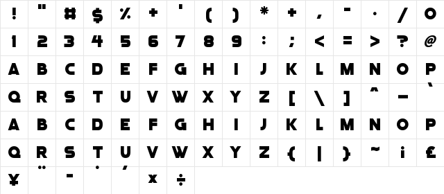 Angelic Child Regular  glyph index