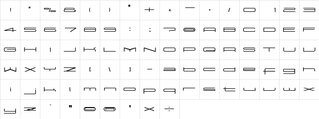 Crawler Medium  glyph index