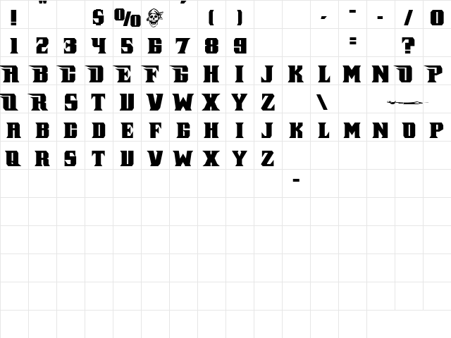 Pirate Keg Normal  glyph index