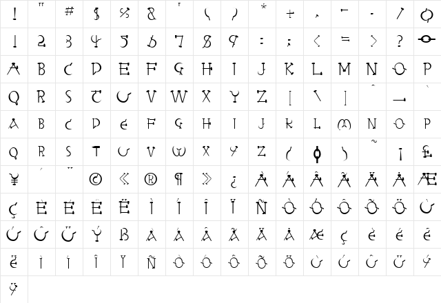 FZ UNIQUE 28 Normal  glyph index