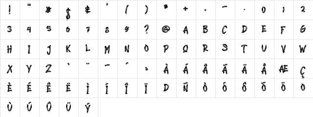 JUNGLE TO JUNGLE Regular  glyph index