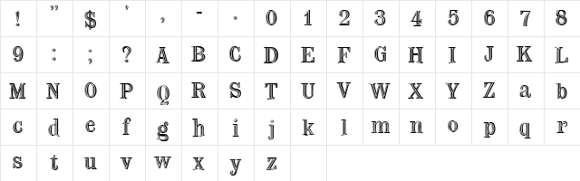 Nauert Medium  glyph index