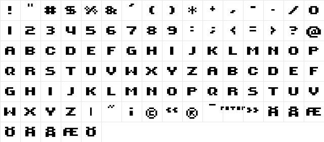 ROTORcap Extended Bold Regular  glyph index