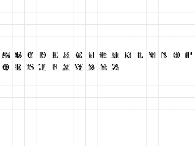 a picture alphabet Regular  glyph index