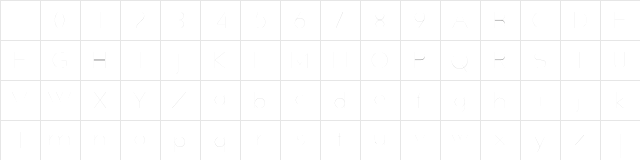 Slim Extreme Regular  glyph index