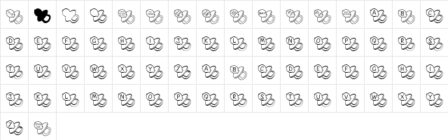 FL Binky Regular  glyph index