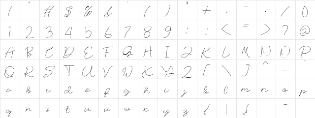 Russland Regular  glyph index