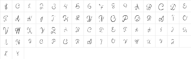 NorthCowboy Regular  glyph index