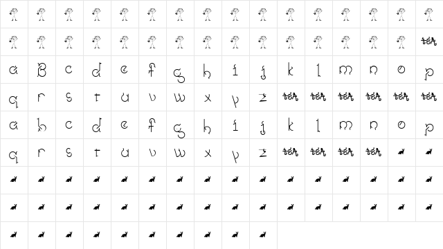 skeemat Regular  glyph index