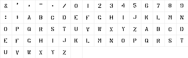 Marsh Regular  glyph index