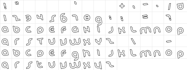 WIN 2000 Regular  glyph index