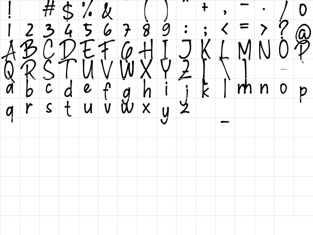Mendello Demo Regular  glyph index