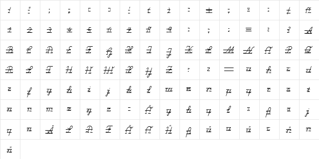 SchulschriftB Regular  glyph index
