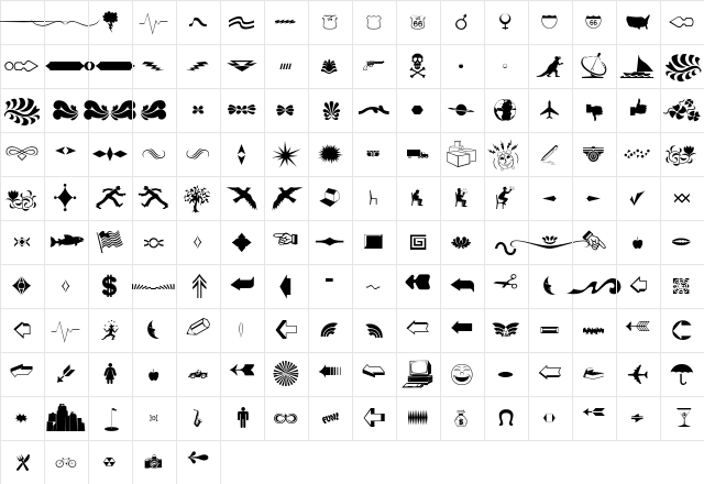 Dingbat2 Regular  glyph index