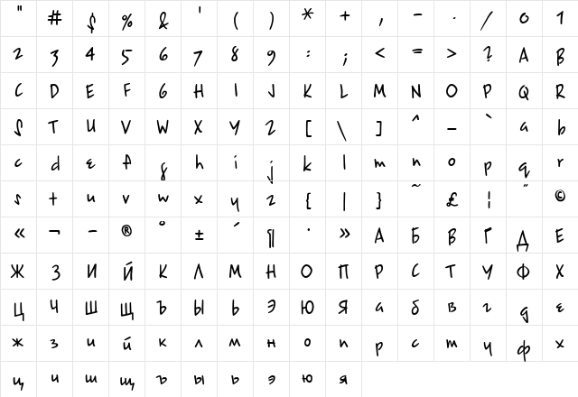 EpsilonC Regular  glyph index