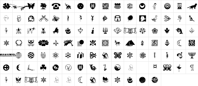 Davys Dingbats2 Regular  glyph index