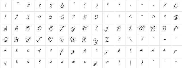 Beast Fantasia Regular  glyph index