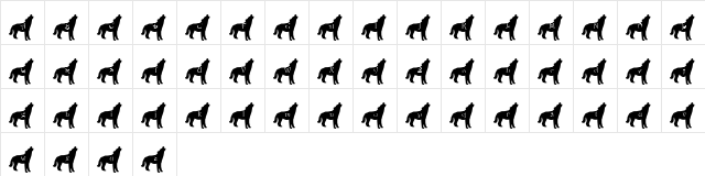 pf_wolf for Angelic Regular  glyph index