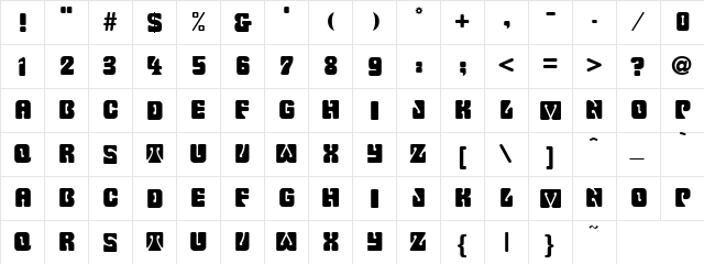 Contract Regular  glyph index