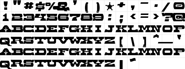 Baccer Regular  glyph index