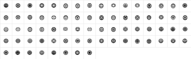 Circular Ornaments Regular  glyph index