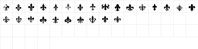 CF Fleurs de Lys Regular  glyph index