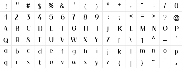 Winter_Sans normal  glyph index