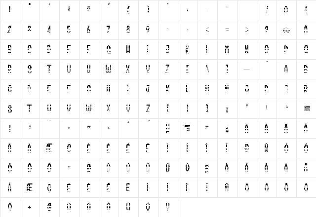 Artisanalerie 3_PersonalUseOnly Regular  glyph index