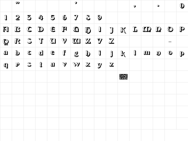 Brunswyk Regular  glyph index