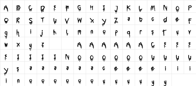 Cyttah Demo Splatter Regular  glyph index