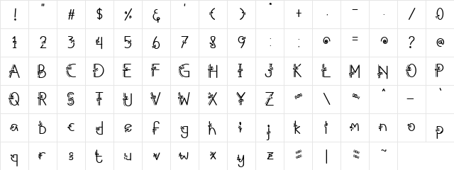 Candy Ai Regular  glyph index