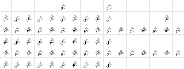 Jingling Bells Regular  glyph index