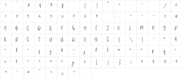Howling Sinister Regular  glyph index