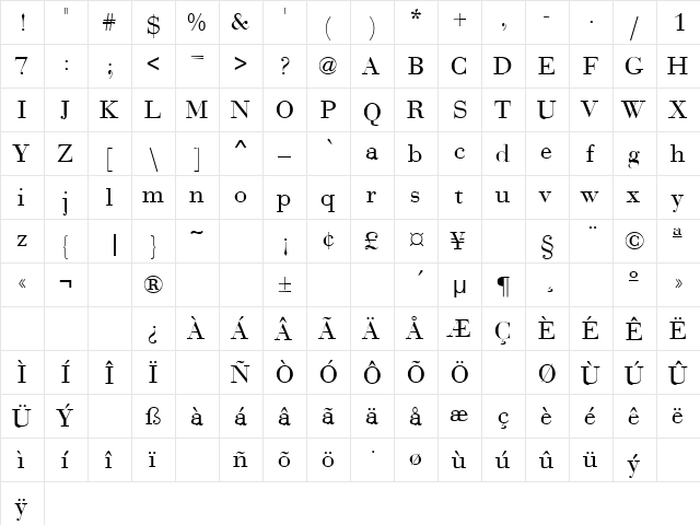 Any Color 10 Regular  glyph index