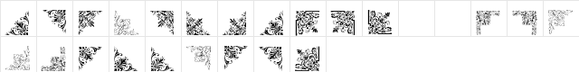 Vintage Decorative Corners 16 Regular  glyph index