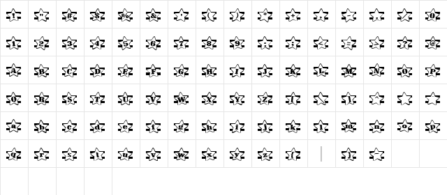 LD Yankee Stars Regular  glyph index