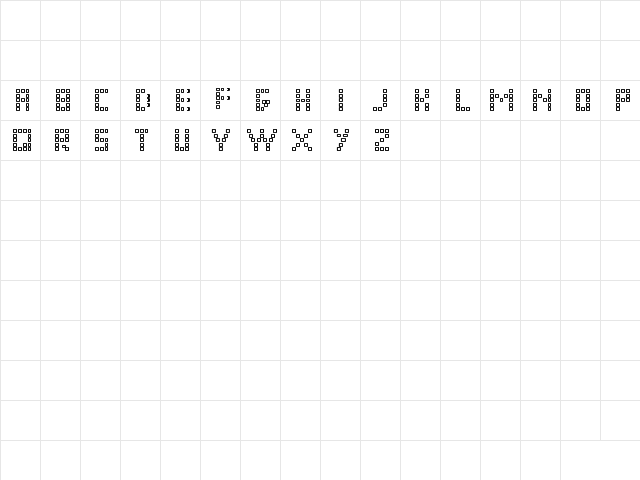 Pixel Chunker Regular  glyph index