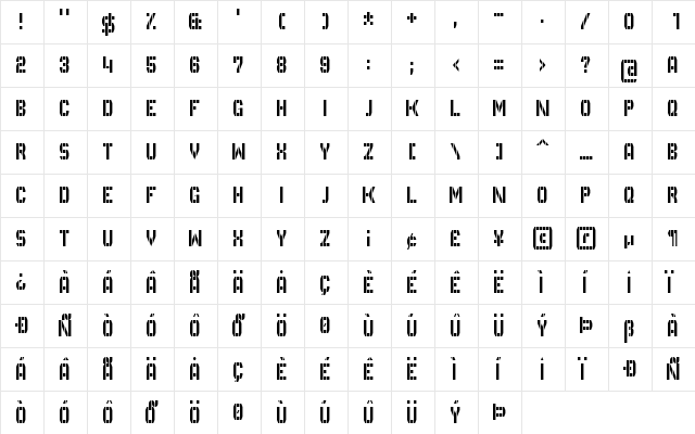 GVB Bus PID 5x3 Regular  glyph index