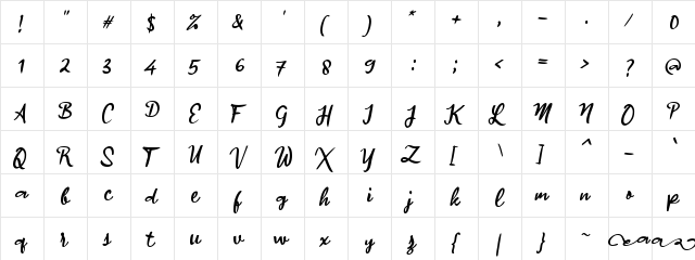 a Artinya Regular  glyph index