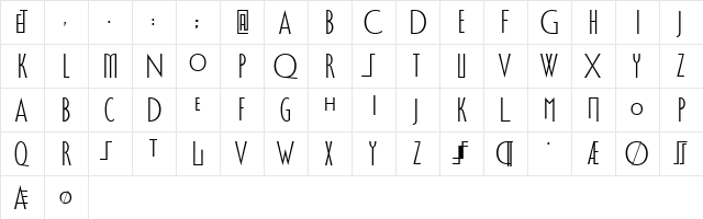 VereDignum LT Std Alternate Regular  glyph index
